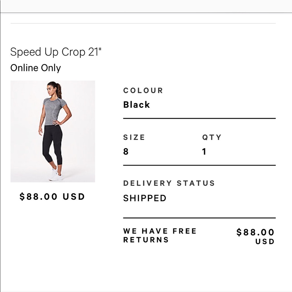 LululemonSpeed Up Crop 21”